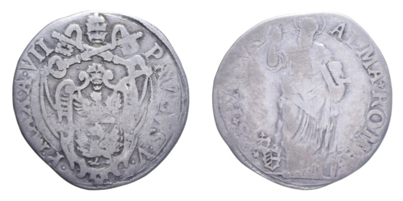 ROMA PAOLO V (1605-1621) GIULIO AN. VII AG. 2,96 GR. MIR. 1547/2 RR MB-BB