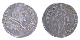 ROMA PAOLO V (1605-1621) GROSSO 1615 AN. XI AG. 1,56 GR. MIR. 1561/1 R BB
