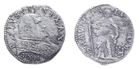 ROMA PAOLO V (1605-1621) MEZZO GROSSO AG. 0,56 GR. MIR. 1563/1 R MB-BB