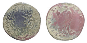 ROMA PAOLO V (1605-1621) QUATTRINO CU. 3,24 GR. MIR. 1566/14 R MB-BB