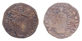 ROMA GREGORIO XV (1621-1623) QUATTRINO CU. 2,94 GR. MIR. 1632 R MB-BB