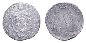 ROMA URBANO VIII (1623-1644) TESTONE AN. VII AG. 9,16 GR. MIR. 1700/2 RR BB