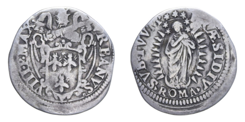 ROMA URBANO VIII (1623-1644) GROSSO AG. 1,66 GR. MIR. 1722/7 C qBB