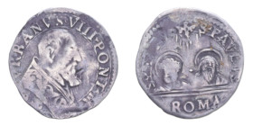 ROMA URBANO VIII (1623-1644) MEZZO GROSSO AG. 0,68 GR. MIR. 1728 RRRR qBB