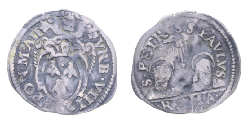 ROMA URBANO VIII (1623-1644) MEZZO GROSSO AN. II AG. 0,68 GR. MIR. 1729/1 RR qBB