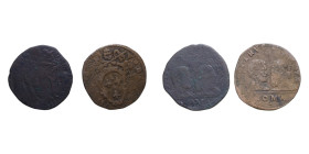 ROMA URBANO VIII (1623-1644) LOTTO 2 QUATTRINI TIPO MIR 1735 VARIE CONSERVAZIONI