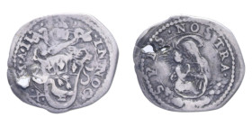 ROMA INNOCENZO X (1644-1655) MEZZO GROSSO AG. 0,78 GR. MIR. 1795/5 R qBB (FORO)