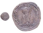 ROMA INNOCENZO X (1644-1655) QUATTRINO CU. 2,56 GR. MIR. 1799/2 R RIBATTUTA qBB