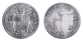 ROMA ALESSANDRO VII (1655-1667) TESTONE AG. 9,30 GR. MIR. 1851/4 R qBB