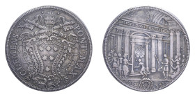 ROMA CLEMENTE X (1670-1676) PIASTRA 1675 AG. 31,68 GR. MIR. 1942/1 C BB+ (SEGNI AL TAGLIO)