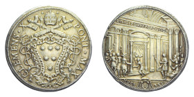 ROMA CLEMENTE X (1670-1676) PIASTRA 1675 AG. 31,63 GR. MIR. 1942/1 C BB (DORATA+MONTATURA RIMOSSA)