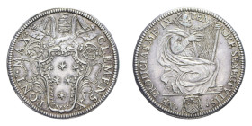 ROMA CLEMENTE X (1670-1676) TESTONE AG. 9,64 GR. MIR. 1937/2 RR BB-SPL