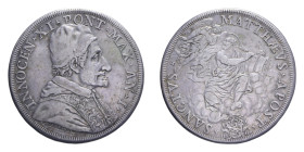 ROMA INNOCENZO XI (1676-1689) PIASTRA AN. I AG. 31,81 GR. MIR. 2012/1 C BB+