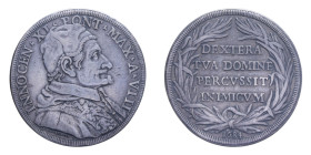 ROMA INNOCENZO XI (1676-1689) PIASTRA 1684 AN. VIII AG. 31,72 GR. MIR. 2020/3 C BB+