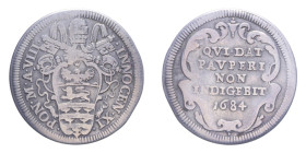 ROMA INNOCENZO XI (1676-1689) GIULIO 1688 AG. 3,11 GR. MIR. 2036/9 C BB