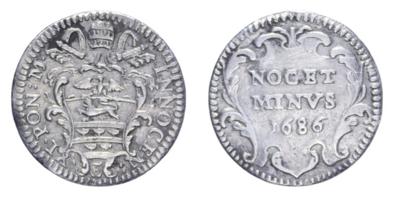 ROMA INNOCENZO XI (1676-1689) GROSSO 1686 AG. 1,40 GR. MIR. 2037/6 C BB