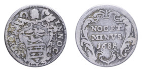 ROMA INNOCENZO XI (1676-1689) GROSSO 1688 AG. 1,30 GR. MIR. 2037/8 C qBB
