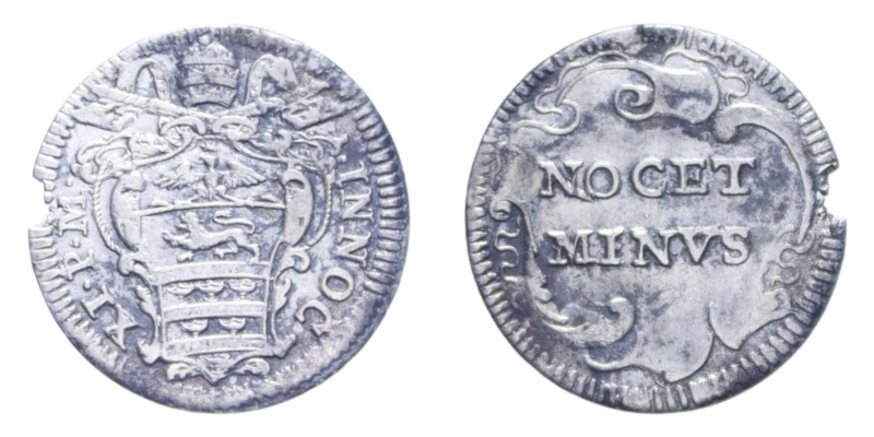 ROMA INNOCENZO XI (1676-1689) GROSSO AG. 1,32 GR. MIR. 2037/11 C BB (MANCANZA DE...