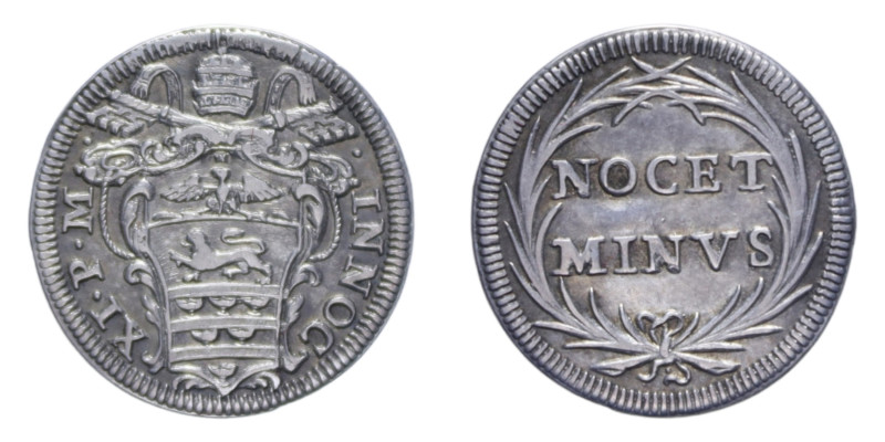 ROMA INNOCENZO XI (1676-1689) GROSSO AG. 1,41 GR. MIR. 2037/13 C BB+