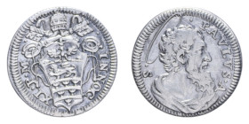 ROMA INNOCENZO XI (1676-1689) MEZZO GROSSO AG. 0,77 GR. MIR. 2033/9 C BB+/BB