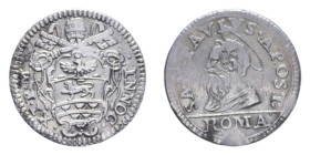ROMA INNOCENZO XI (1676-1689) MEZZO GROSSO AG. 0,73 GR. MIR. 2034/4 C BB/qBB