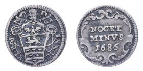 ROMA INNOCENZO XI (1676-1689) MEZZO GROSSO 1686 AG. 0,75 GR. MIR. 2039/10 C BB+