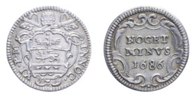 ROMA INNOCENZO XI (1676-1689) MEZZO GROSSO 1686 AG. 0,67 GR. MIR. 2039/11 C BB-SPL