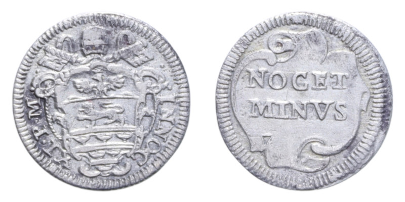 ROMA INNOCENZO XI (1676-1689) MEZZO GROSSO AG. 0,66 GR. MIR. 2039/17 R BB+