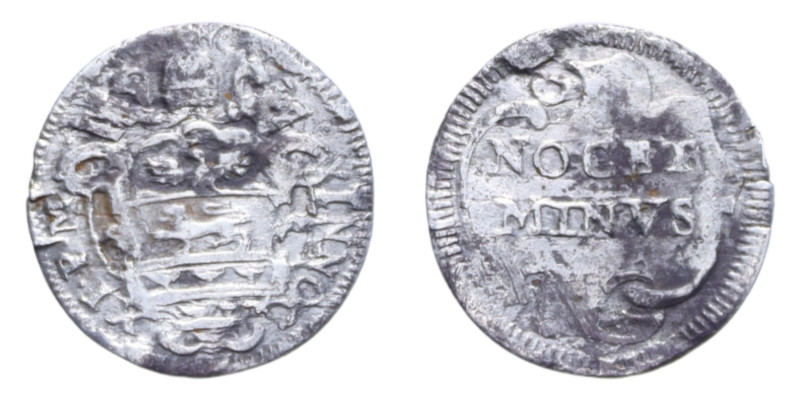 ROMA INNOCENZO XI (1676-1689) MEZZO GROSSO AG. 0,48 GR. MIR. 2039/17 R MB-BB
