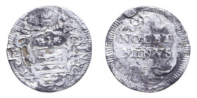 ROMA INNOCENZO XI (1676-1689) MEZZO GROSSO AG. 0,48 GR. MIR. 2039/17 R MB-BB