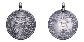 ROMA SEDE VACANTE (1689) TESTONE AG. 8,95 GR. MIR. 2064/4 C qBB (APPICCAGNOLATA)