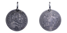 ROMA ALESSANDRO VIII (1689-1691) TESTONE 1689 AG. 9,34 GR. MIR. 2085/1 R qBB APPICCAGNOLATA