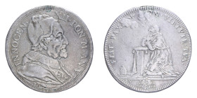 ROMA INNOCENZO XII (1691-1700) MEZZA PIASTRA AG. 15,71 GR. MIR. 2137/1 R BB (APPICCAGNOLO RIMOSSO)