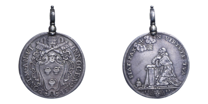 ROMA INNOCENZO XII (1691-1700) MEZZA PIASTRA 1697 AG. 17,43 GR. MIR. 2138/2 R BB...