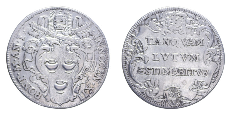 ROMA INNOCENZO XII (1691-1700) TESTONE AG. 8,98 GR. MIR. 2142/1 R BB