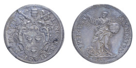 ROMA INNOCENZO XII (1691-1700) TESTONE 1698 AG. 9,02 GR. MIR. 2149/1 R BB+ (APPICCAGNOLO RIMOSSO)