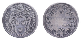 ROMA INNOCENZO XII (1691-1700) GIULIO 1693 AG. 2,72 GR. MIR. 2153/1 R qBB/MB-BB