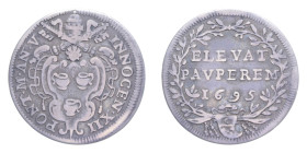 ROMA INNOCENZO XII (1691-1700) GIULIO 1695 AG. 2,80 GR. MIR. 2155/1 NC BB