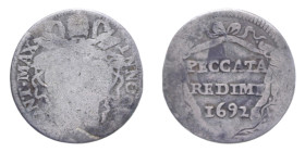 ROMA INNOCENZO XII (1691-1700) GROSSO 1692 AG. 1,20 GR. MIR. 2158/4 C MB/MB+