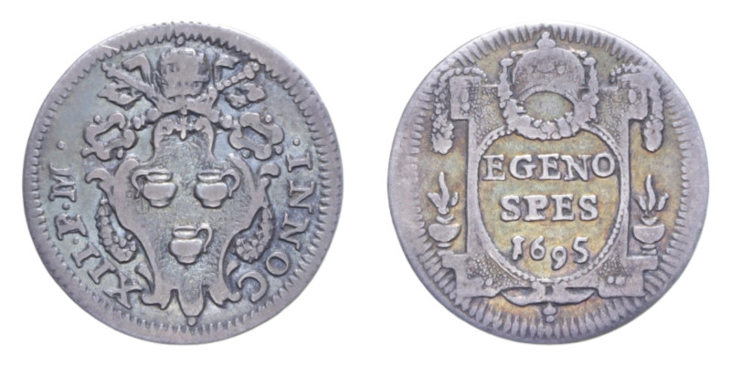 ROMA INNOCENZO XII (1691-1700) GROSSO 1695 AG. 1,50 GR. MIR. 2162/2 R BB