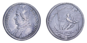 ROMA CLEMENTE XI (1700-1721) PIASTRA AN. VI AG. 31,07 GR. MIR. 2265/1 RRR qBB