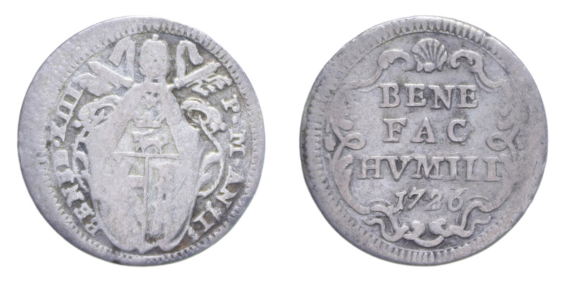 ROMA BENEDETTO XIII (1724-1730) GROSSO 1726 AG. 1,22 GR. MIR. 2446/1 R qBB