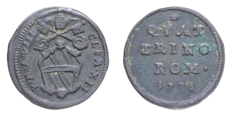 ROMA CLEMENTE XII (1730-1740) QUATTRINO 1738 AN. VIII CU. 2,06 GR. MIR. 2534/1 N...