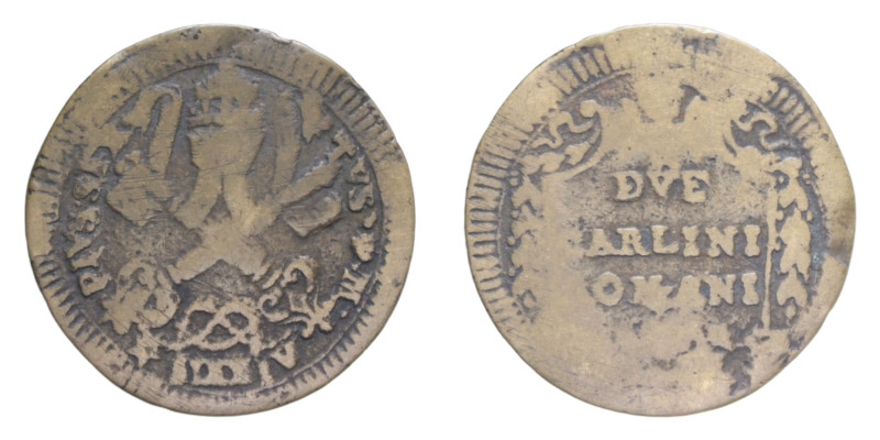 ROMA PIO VI (1775-1799) 2 CARLINI 1795? AN. XXI MI. 4,60 GR. MIR. 2781/5 C MB+ (...