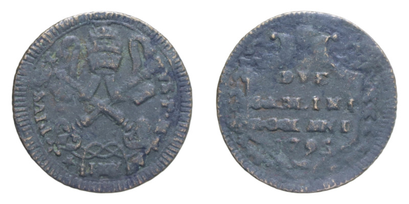 ROMA PIO VI (1775-1799) 2 CARLINI 1795 AN. XXI MI. 5,08 GR. MIR. 2781/5 C MB+ (F...