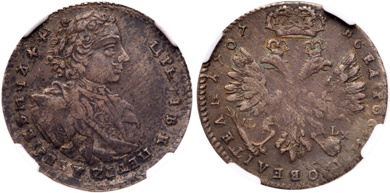 Tynf 1707 IL-L. Moscow, Kadashevsky mint. ++ in obverse legend
Bit 3800 (R1), D...