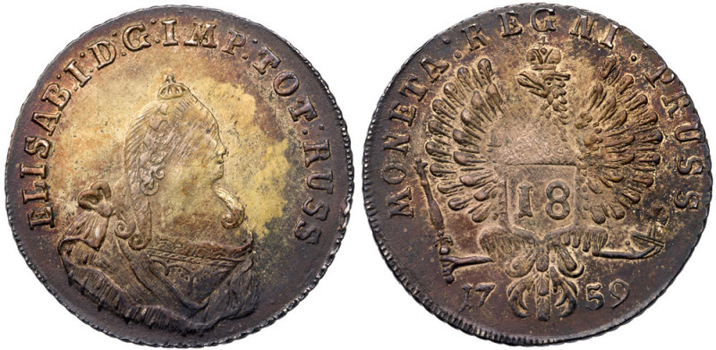 A Collection of Russian Coinage for East Prussia
18 Groschen 1759. Königsberg. ...