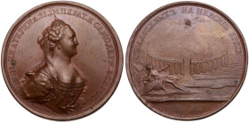 Court Carousel 1766. Medal. Bronze. 65 mm.
By T. Ivanov. Diakov 131.1, Reichel 2324. Crowned and mantled bust right / The carousel, in the foreground...