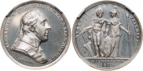 Medals of Alexander I
On the Accession of Alexander I to the Throne, 1801.
Medal. Silver. 35 mm. By A. Abramson. Diakov 262.2 (R2), Reichel 3049 (R1...