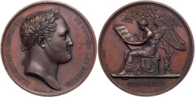 On Alexander the First’s Sojourn in Paris, 1814.
Medal. Bronze. 40 mm. By Andrieu. Diakov 378.1, Reichel 3280. Types as last. Deep birch-brown. About...